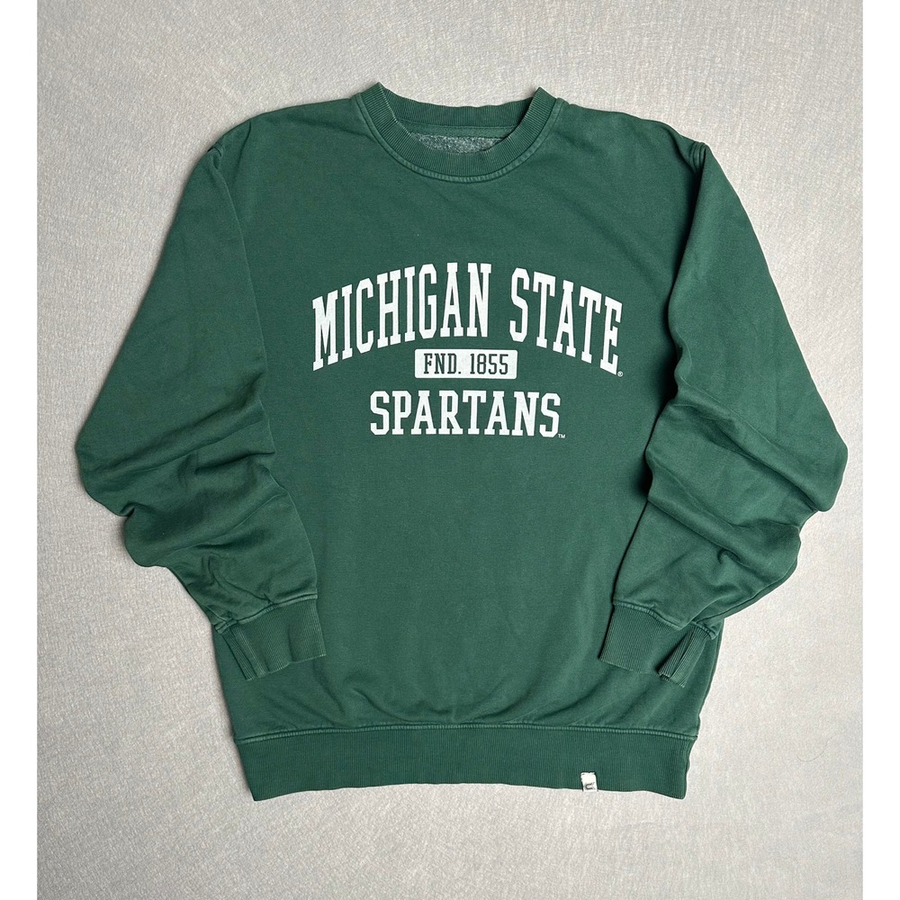 Colosseum Michigan State Spartans Crewneck Sweatshirt Mens Medium Green NCAA
